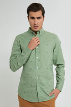 Load image into Gallery viewer, Redtag-Green-Printed-Oxford-Shirt-Casual-Shirts-Men&#39;s-
