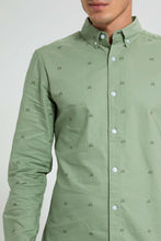 Load image into Gallery viewer, Redtag-Green-Printed-Oxford-Shirt-Casual-Shirts-Men&#39;s-
