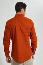 Load image into Gallery viewer, Redtag-Rust-Printed-Oxford-Shirt-Casual-Shirts-Men&#39;s-
