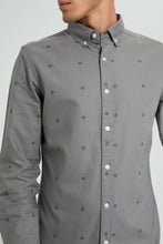 تنزيل الصورة على معرض الصور، Redtag-Grey-Printed-Oxford-Shirt-Casual-Shirts-Men&#39;s-
