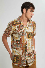 Load image into Gallery viewer, Redtag-Beige-Printed-Shirt-Casual-Shirts-Men&#39;s-
