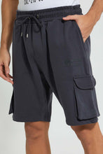 Load image into Gallery viewer, Redtag-Grey-Cargo-Pocket-Shorts-Active-Shorts-Men&#39;s-
