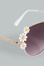 Load image into Gallery viewer, Redtag-Aviator-Floral-Embellished-Frame-Sunglasses-Aviator-Girls-
