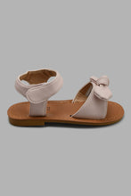 Load image into Gallery viewer, Redtag-Beige-Bow-Detail-Sandal-Sandals-Girls-3 to 5 Years
