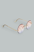 Load image into Gallery viewer, Redtag-Round-2-Tone-Colour-Lenses-Sunglasses-Round-Girls-
