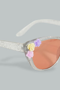 Redtag-Silver-Cat-Eye-Floral-Embellished-Sunglasses-For-Girls-Colour:Silver,-Filter:Girls-Accessories,-GIR-Sunglasses,-New-In,-New-In-GIR-ACC,-Non-Sale,-S22A-Girls-