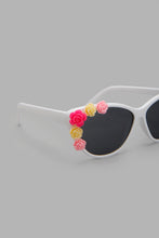 Load image into Gallery viewer, Redtag-Cat-Eye-Floral-Embellished-Frame-Sunglasses-Sunglasses-Girls-
