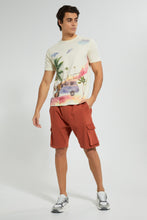 Load image into Gallery viewer, Redtag-Beige-Printed-T-Shirt-Graphic-Prints-Men&#39;s-
