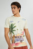 Redtag-Beige-Printed-T-Shirt-Graphic-Prints-Men's-