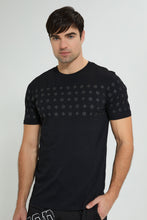 Load image into Gallery viewer, Redtag-Black-T-Shirt-With-Hd-Print-Graphic-Prints-Men&#39;s-0
