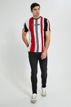 تنزيل الصورة على معرض الصور، Redtag-White-Red-Black-T-Shirt-Plain-Men&#39;s-
