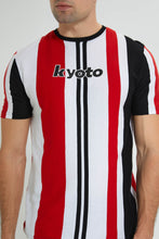 تنزيل الصورة على معرض الصور، Redtag-White-Red-Black-T-Shirt-Plain-Men&#39;s-
