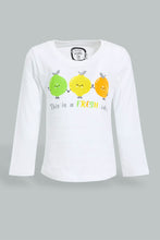 Load image into Gallery viewer, Redtag-White-L/S-Fruit-Graphic-T-Shirt-Graphic-Prints-Infant-Girls-3 to 24 Months
