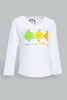 Redtag-White-L/S-Fruit-Graphic-T-Shirt-Graphic-Prints-Infant-Girls-3 to 24 Months