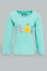 Redtag-Mint-L/S-Palm-Graphic-T-Shirt-Graphic-Prints-Infant-Girls-3 to 24 Months