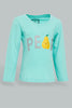 Redtag-Mint-L/S-Palm-Graphic-T-Shirt-Graphic-Prints-Infant-Girls-3 to 24 Months