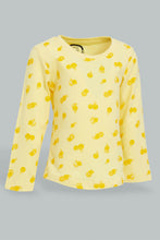 Load image into Gallery viewer, Redtag-Yellow-L/S-Graphic-T-Shirt-Graphic-Prints-Infant-Girls-3 to 24 Months
