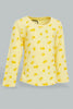 Redtag-Yellow-L/S-Graphic-T-Shirt-Graphic-Prints-Infant-Girls-3 to 24 Months