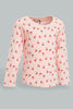 Redtag-Pink-L/S-Graphic-T-Shirt-Graphic-Prints-Infant-Girls-3 to 24 Months