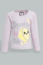 Load image into Gallery viewer, Redtag-Lilac-L/S-Graphic-T-Shirt-Graphic-Prints-Infant-Girls-3 to 24 Months
