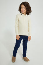 Load image into Gallery viewer, Redtag-Stone-Ottoman-Long-Sleeve-Polo-Shirt-Polo-Shirts-Boys-2 to 8 Years
