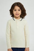 Load image into Gallery viewer, Redtag-Stone-Ottoman-Long-Sleeve-Polo-Shirt-Polo-Shirts-Boys-2 to 8 Years
