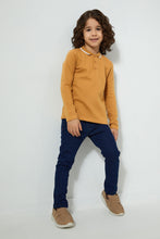 Load image into Gallery viewer, Redtag-Yellow-Ottoman-Long-Sleeve-Polo-Shirt-Polo-Shirts-Boys-2 to 8 Years
