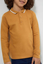 Load image into Gallery viewer, Redtag-Yellow-Ottoman-Long-Sleeve-Polo-Shirt-Polo-Shirts-Boys-2 to 8 Years
