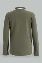 Load image into Gallery viewer, Redtag-Olive-Ottoman-Long-Sleeve-Polo-Shirt-Polo-Shirts-Boys-2 to 8 Years
