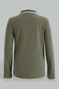 Redtag-Olive-Ottoman-Long-Sleeve-Polo-Shirt-Polo-Shirts-Boys-2 to 8 Years
