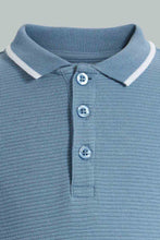 Load image into Gallery viewer, Redtag-Blue-Ottoman-Short-Sleeve-Polo-Shirt-Polo-Shirts-Boys-2 to 8 Years
