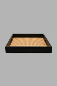 Redtag-Brown-Square-Tray-Trays-Home-Dining-