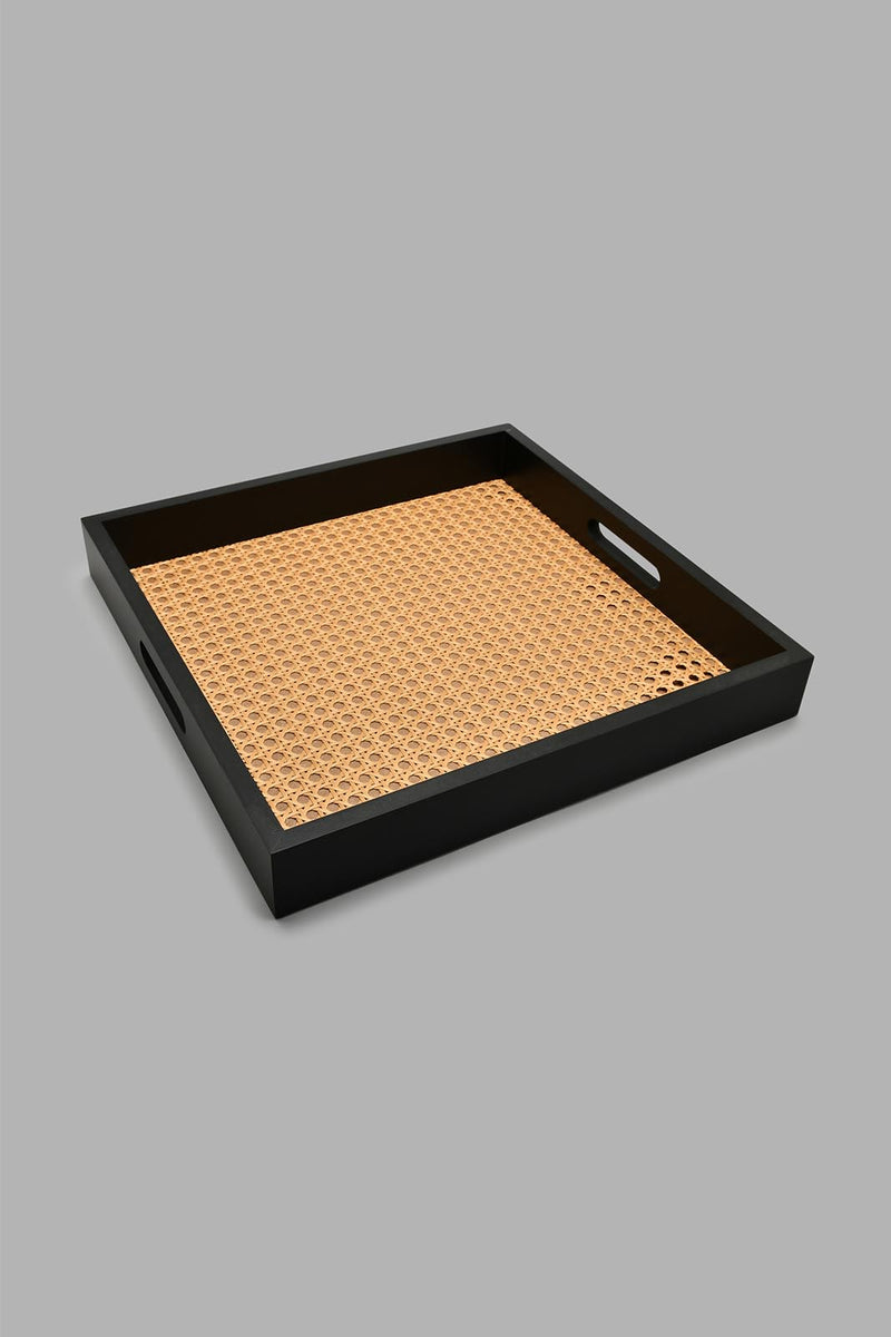 Redtag-Brown-Square-Tray-Trays-Home-Dining-