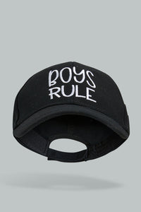 Redtag-Black-Embroidered-Cap-Caps-Boys-