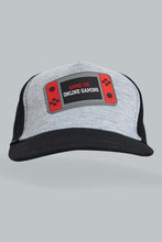 Load image into Gallery viewer, Redtag-Grey-And-Black-Embellished-Cap-Caps-Boys-
