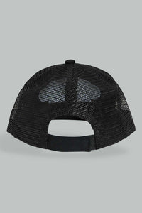 Redtag-Black-Printed-Cap-Caps-Boys-