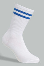 Load image into Gallery viewer, White Stripe Calf-Length Socks For Men (Pack of 3)
