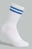 White Stripe Calf-Length Socks For Men (Pack of 3)