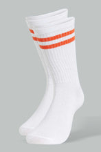 Load image into Gallery viewer, White Stripe Calf-Length Socks For Men (Pack of 3)
