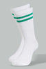 White Stripe Calf-Length Socks For Men (Pack of 3)