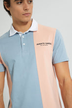 Load image into Gallery viewer, Pink And Blue Striped Polo Shirt
