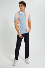 Load image into Gallery viewer, Pink And Blue Striped Polo Shirt
