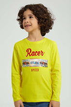 تنزيل الصورة على معرض الصور، Redtag-Yellow-Racer-Lenticular-Tshirt-All-Over-Prints-Boys-2 to 8 Years
