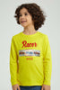 Redtag-Yellow-Racer-Lenticular-Tshirt-All-Over-Prints-Boys-2 to 8 Years