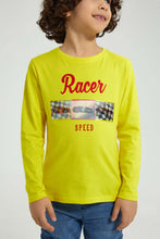 تنزيل الصورة على معرض الصور، Redtag-Yellow-Racer-Lenticular-Tshirt-All-Over-Prints-Boys-2 to 8 Years
