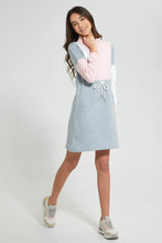 تنزيل الصورة على معرض الصور، Redtag-Grey/Pink/White-Colorblocking-Dress-Dresses-Senior-Girls-9 to 14 Years
