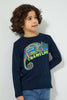 Redtag-Navy-Chameleon-Tshirt-All-Over-Prints-Boys-2 to 8 Years
