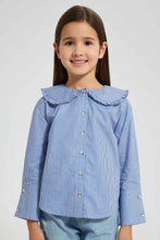 تنزيل الصورة على معرض الصور، Redtag-Striped-Wide-Collar-Blouse-Blouses-Girls-2 to 8 Years
