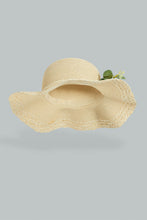 Load image into Gallery viewer, Redtag-Beige-Floral-Embellished-Hat-Hats-Women-
