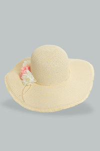 Redtag-Beige-Floral-Embellished-Hat-Hats-Women-